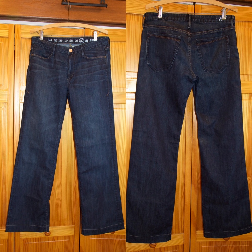 Earnest Sewn Dark Wash wide leg trouser denim